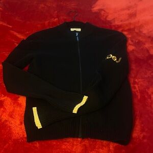 Iceberg Black Cardigan with Gold Accents